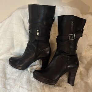 Ugg Leather Heeled Buckle Boots